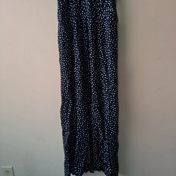 NWT THML Maddox Dress Polka Dot Embroidered Sleeveless Maxi Navy Womens Size XLP - Picture 7 of 12